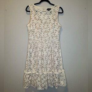Luxology Cream Flower Embroidered Dress size 12